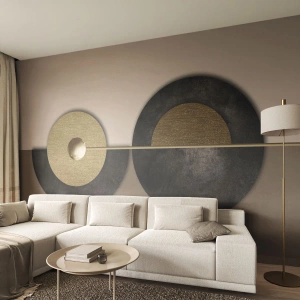 Fototapeta Premium Sand - Variace kolem kruhu - Kola, Abstrakce, Art Deco - 150x105 cm