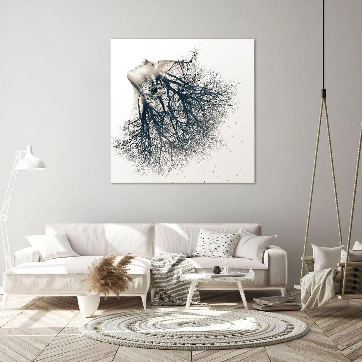 Obraz na plátně - Okouzlená šepotem stromu - 70x70 cm