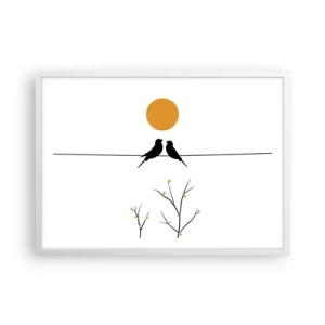 Plakát v bílém rámu - Slavíčí večer - 70x50 cm