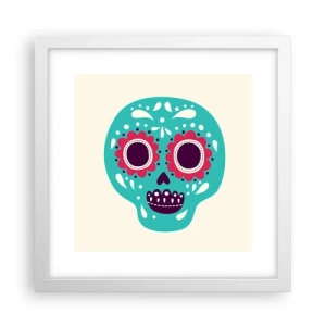 Plakát v bílém rámu - Život – zábava až do smrti - 30x30 cm