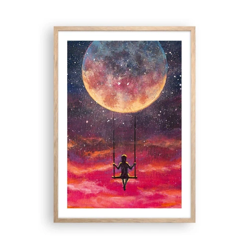 Plakát v rámu světlý dub - Stavět si vzdušné zámky - 50x70 cm