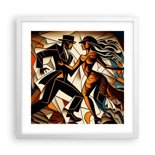 Plakát v bílém rámu - Tanec vřelosti a vášně - 40x40 cm