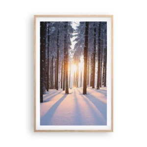 Plakát v rámu světlý dub - Jasně černé na bílém - 61x91 cm