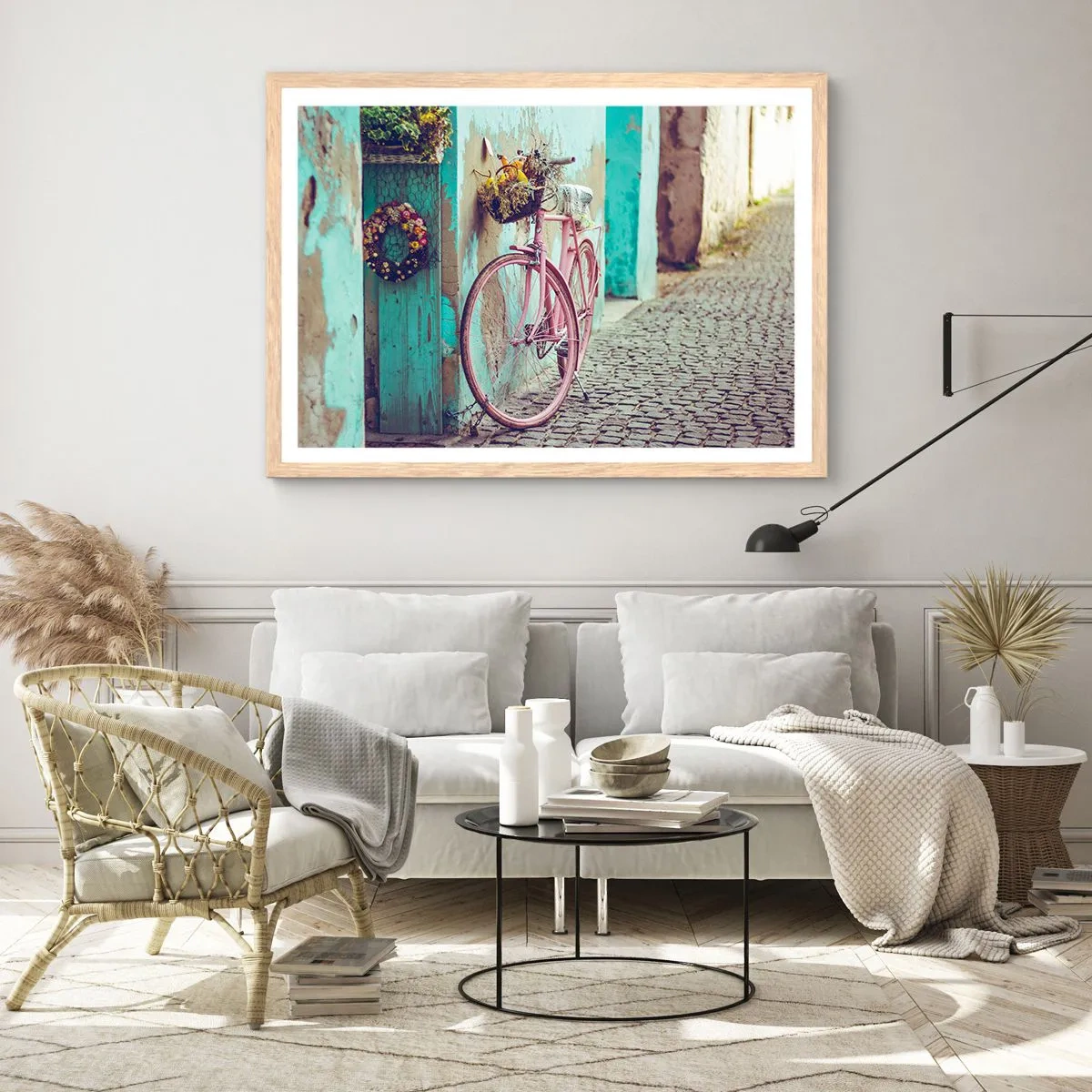 Plakát v rámu světlý dub - Hned se vrátím - 70x50 cm