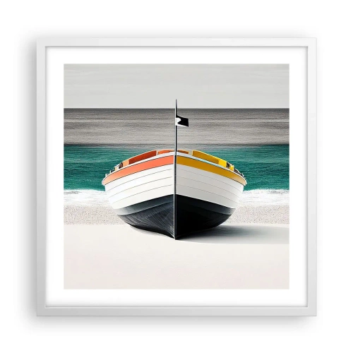 Plakát v bílém rámu - Na správném místě - 50x50 cm