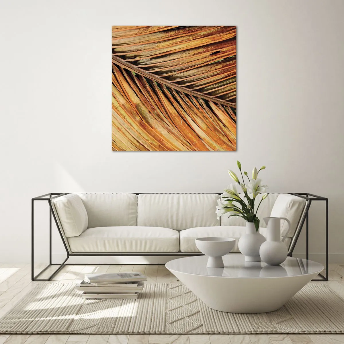 Obraz na skle - Kokosové zlato - 70x70 cm