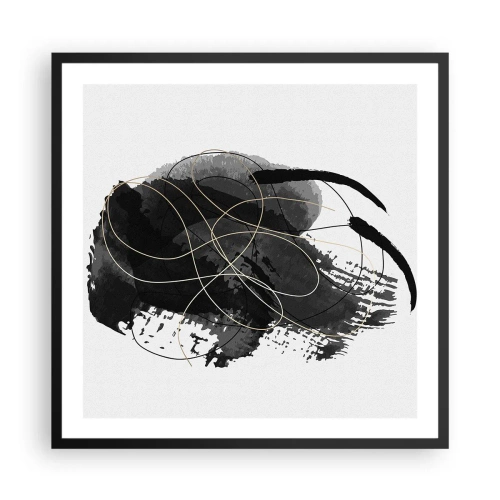 Plakát v černém rámu - Upletené z černé - 60x60 cm