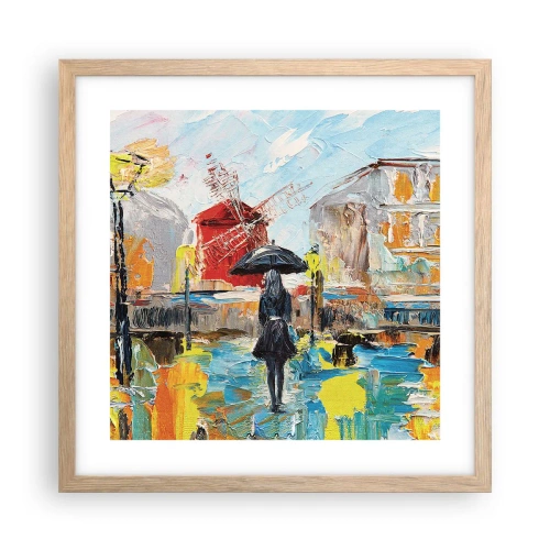 Plakát v rámu světlý dub - Pařížské legendy - 40x40 cm