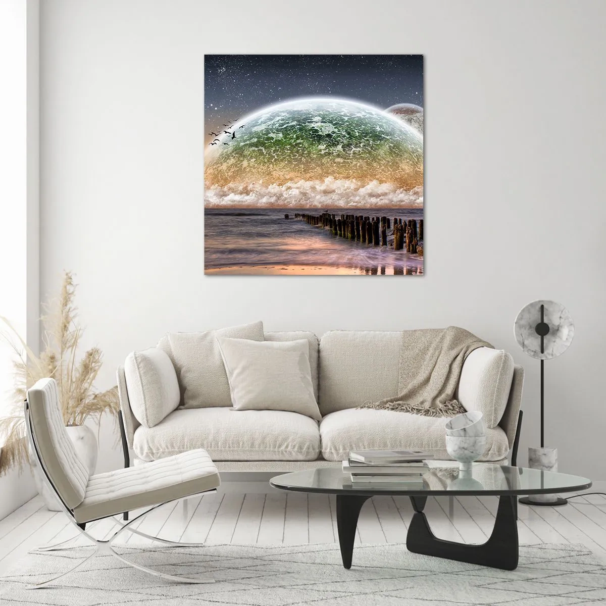 Obraz na skle - A svět se vynořil z vody - 40x40 cm