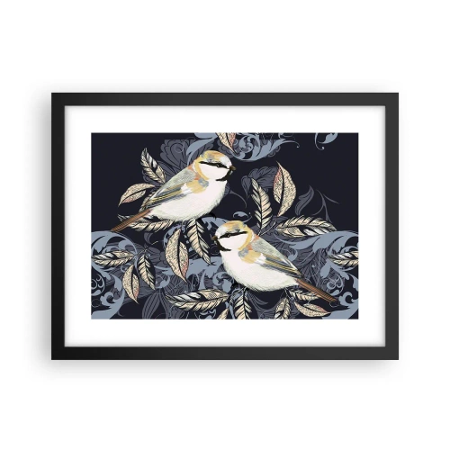 Plakát v černém rámu - Žlutomodrá píseň - 40x30 cm