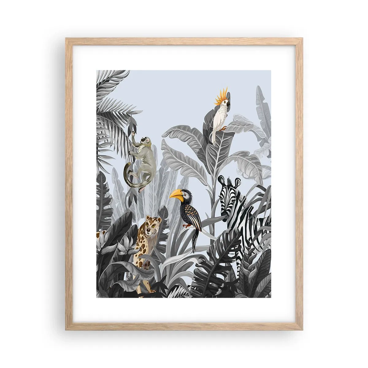 Plakát v rámu světlý dub - Africká pohádka - 40x50 cm