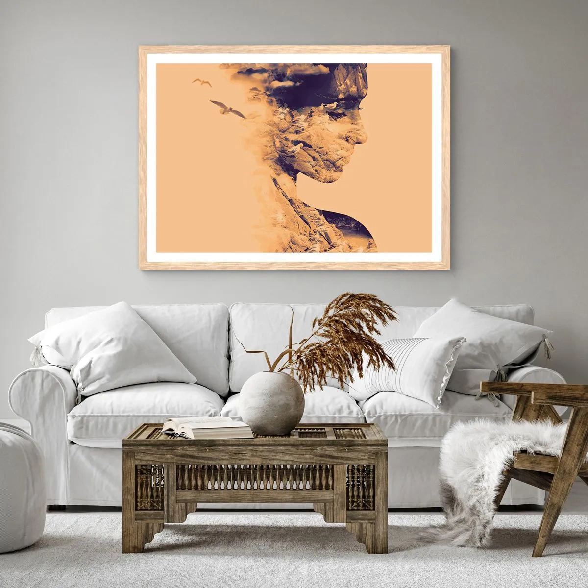 Plakát v rámu světlý dub - Krásná od přírody - 100x70 cm