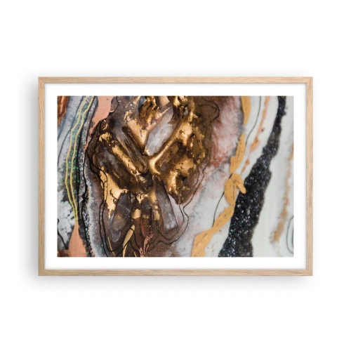 Plakát v rámu světlý dub - Prvek země - 70x50 cm