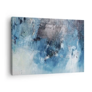 Obraz na plátně - Abstraktní tahy štětcem v odstínech modré - 70x50cm - Rapsodie v modrém - Moderní nástěnná dekorace do obývacího pokoje a ložnice ARTTOR