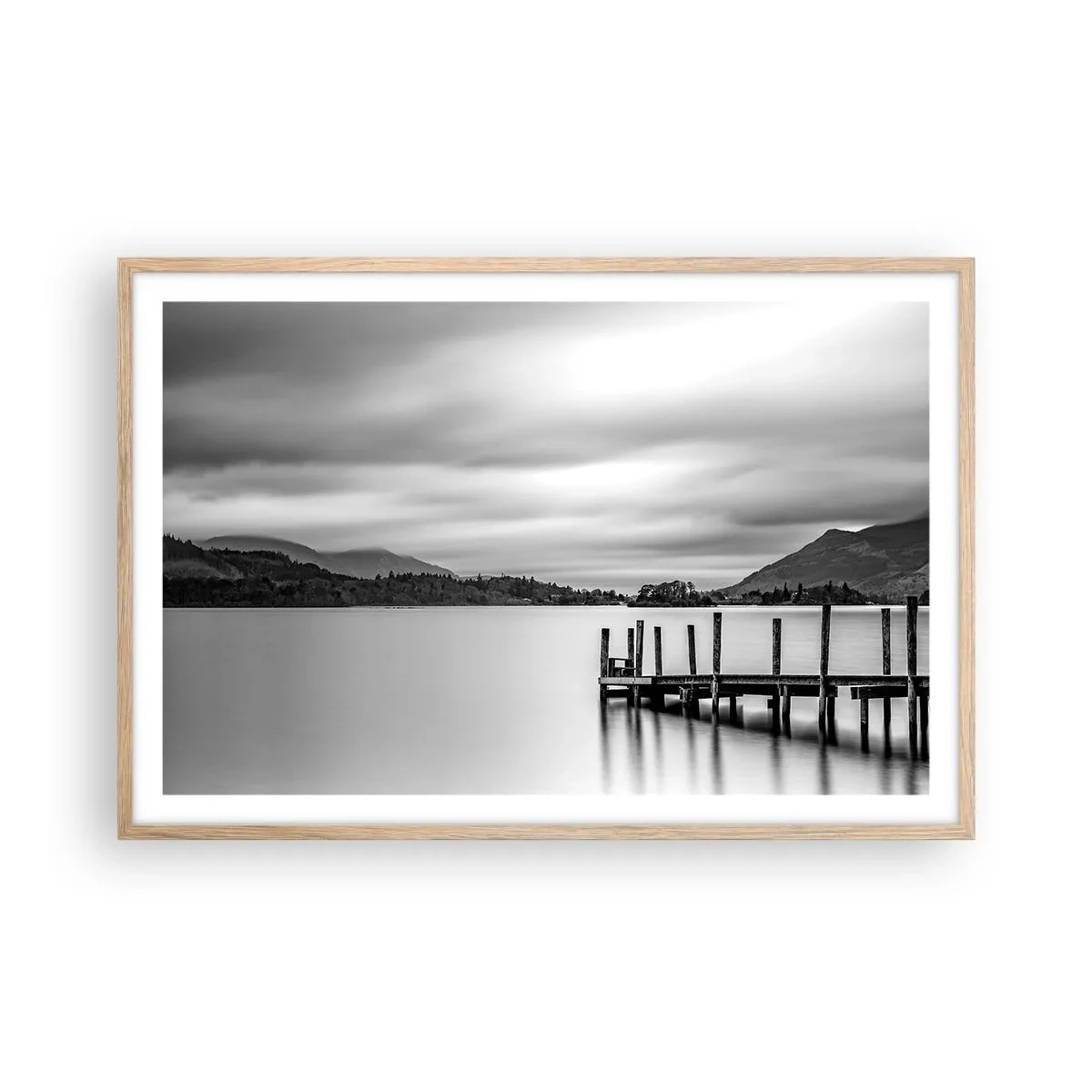 Plakát v rámu světlý dub - Jemnost a síla - 91x61 cm