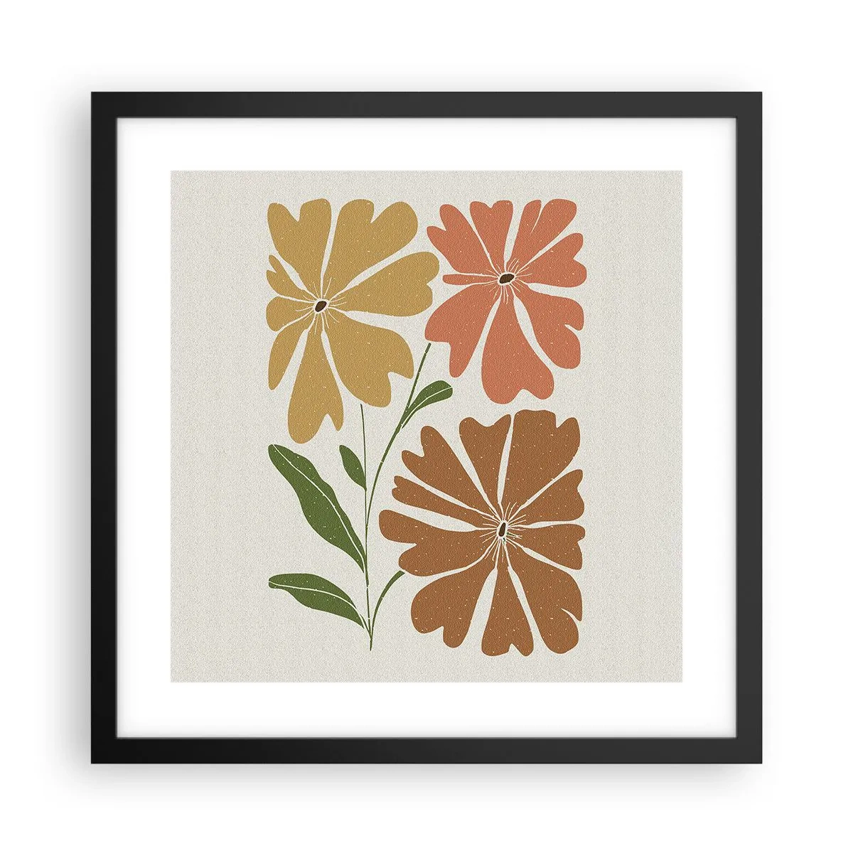 Plakát v černém rámu - Příroda a geometrie - 40x40 cm