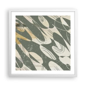 Plakát v bílém rámu - Rytmizovaná abstrakce - 50x50 cm