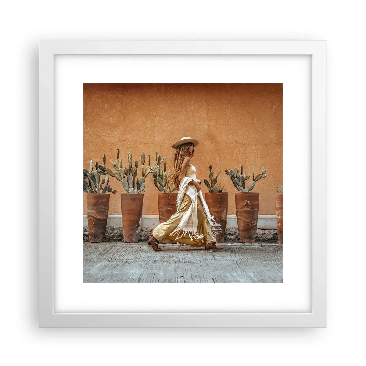 Plakát v bílém rámu - V hippie stylu - 30x30 cm
