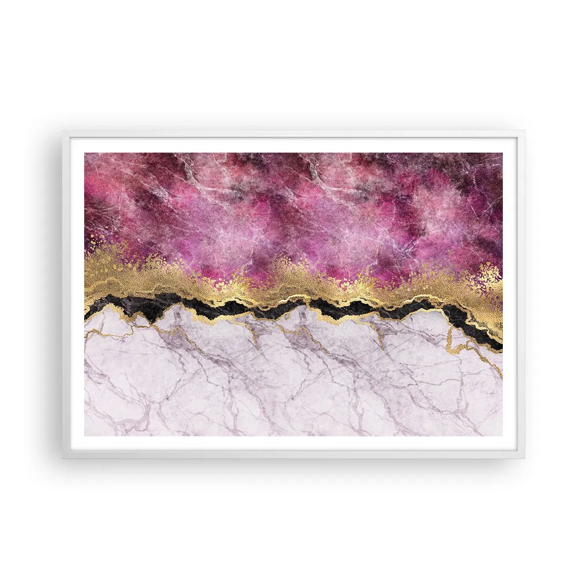 Plakát v bílém rámu - Na hranici - 100x70 cm