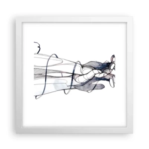 Plakát v bílém rámu - Studie o dotyku - 30x30 cm