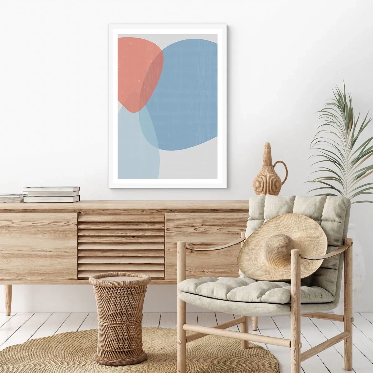 Plakát v bílém rámu - Pastelové vztahy - 50x70 cm