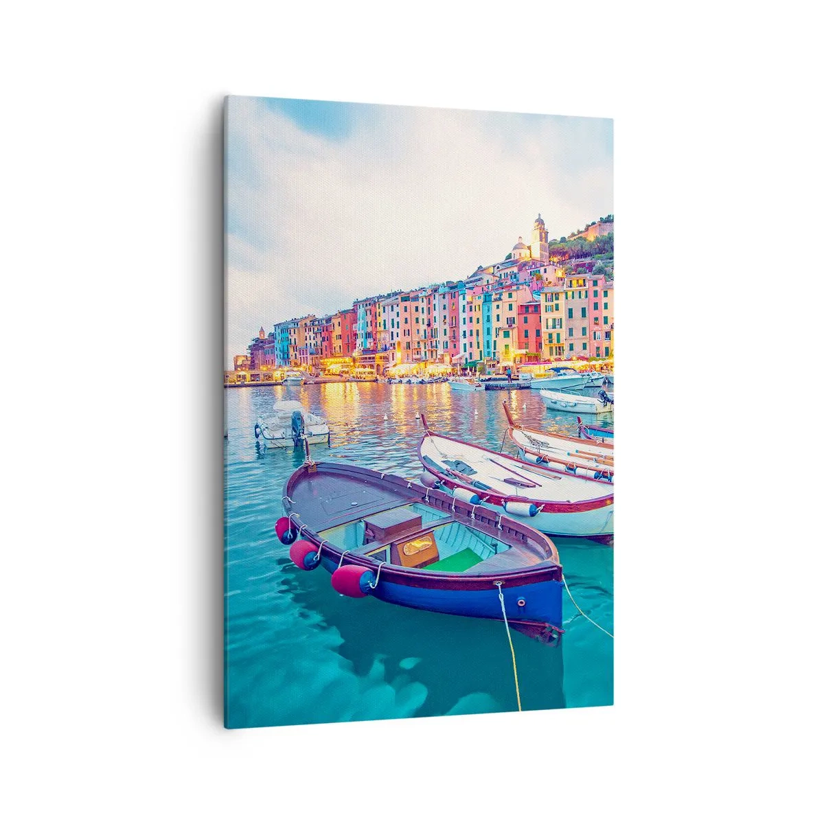 Obraz na plátně - Barevný večer v přístavu - 70x100 cm