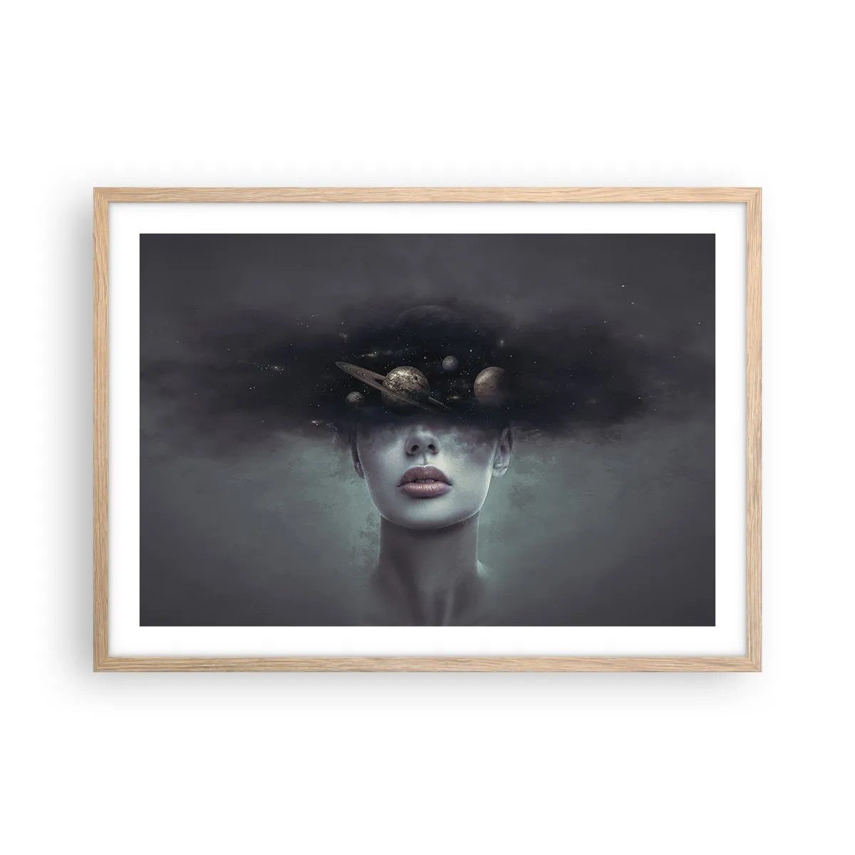 Plakát v rámu světlý dub - A planety… - 70x50 cm