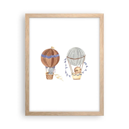 Plakát v rámu světlý dub - Přátelé na cestách - 30x40 cm