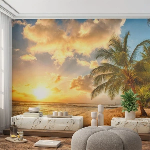 Fototapeta Premium Canvas - Věčné léto, vždy prázdniny - Krajina, Pláž, Kokosová palma - 200x140 cm