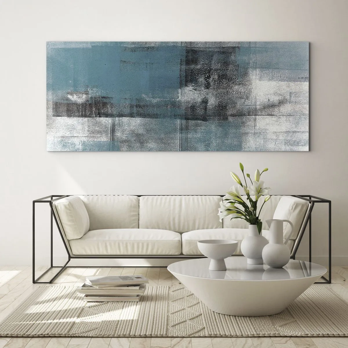 Obraz na skle - Voda a vzduch - 120x50 cm