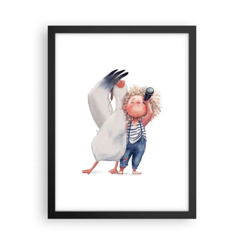 Plakát v černém rámu - Plán na skvělou cestu - 30x40 cm