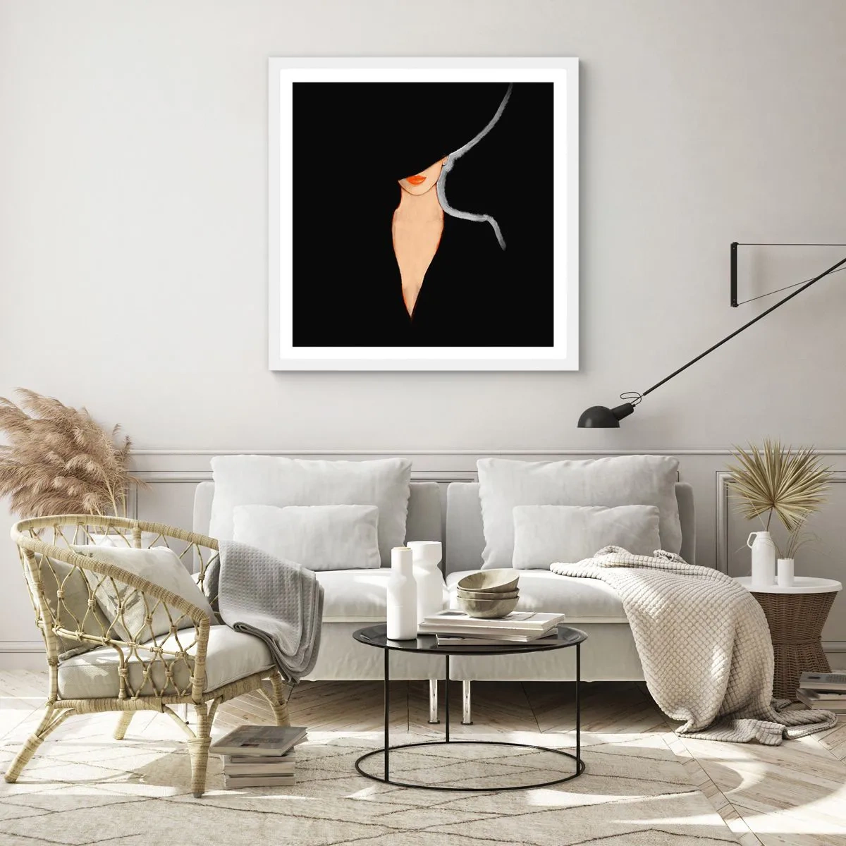 Plakát v bílém rámu - Elegance a styl - 30x30 cm