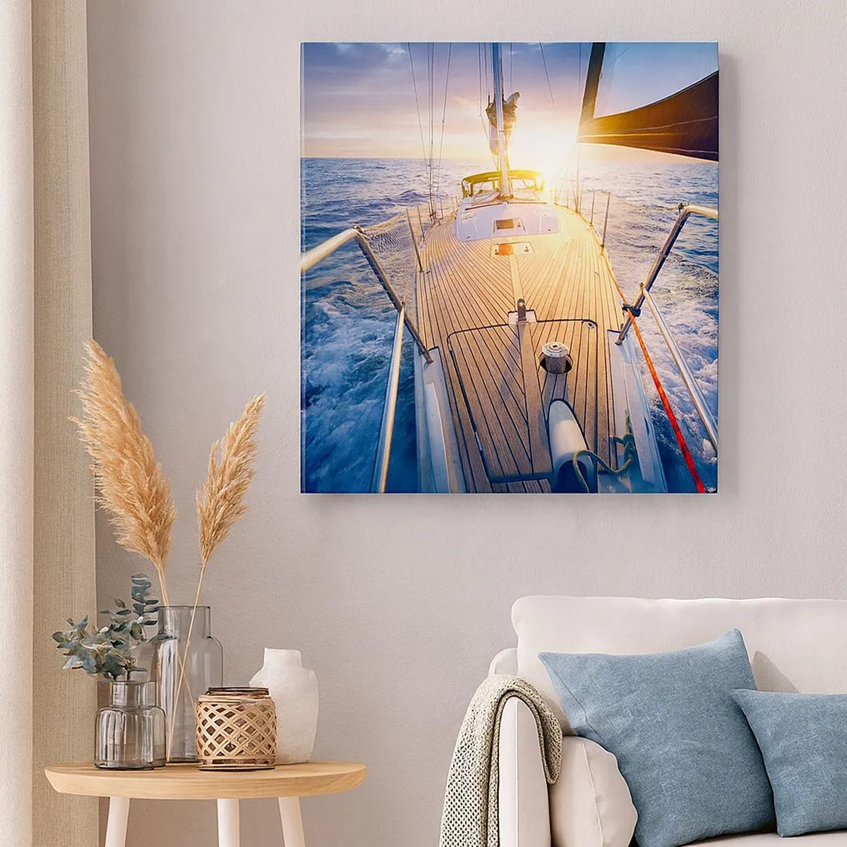 Obraz na plátně - Běžící po vlnách - 30x30 cm