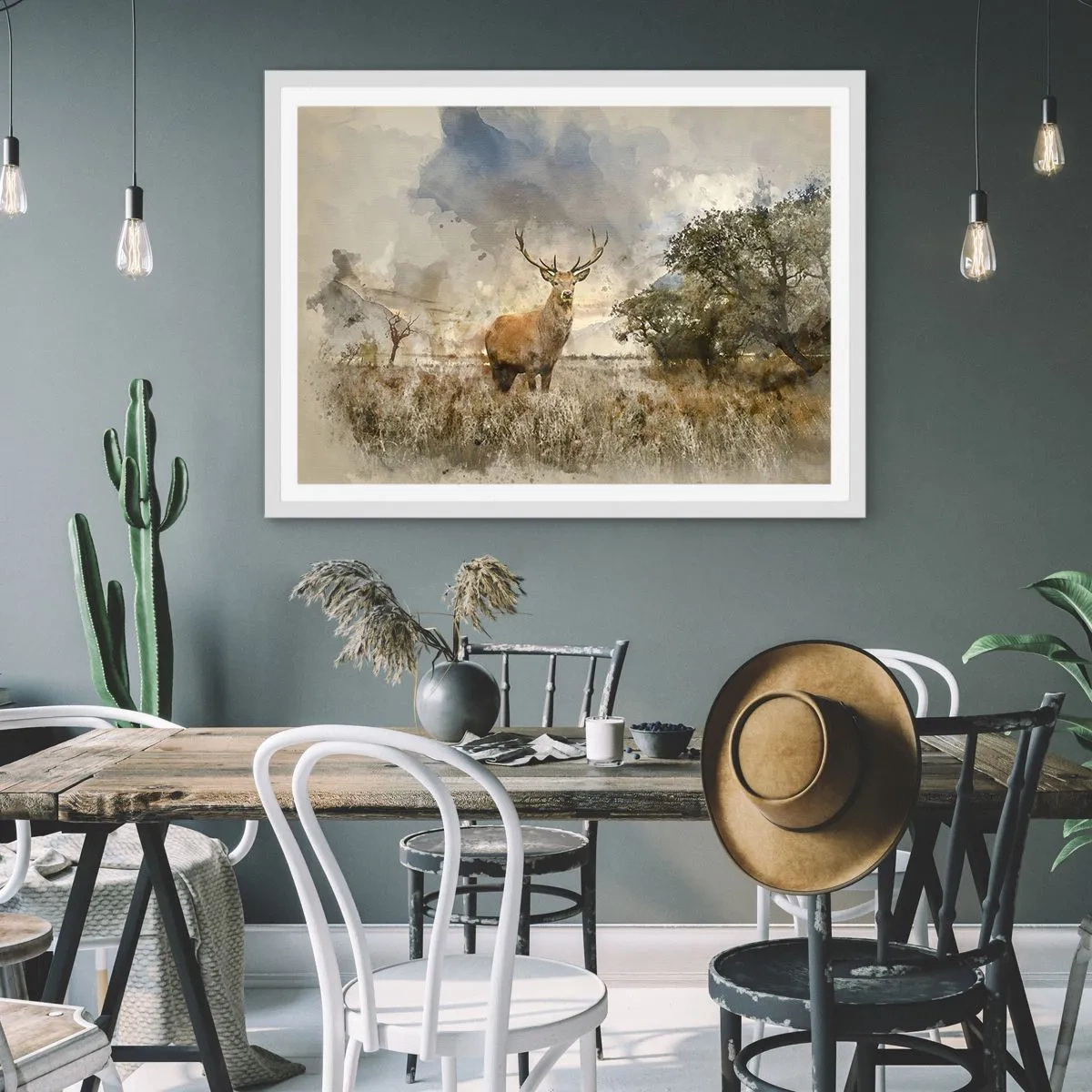 Plakát v bílém rámu - Důstojnost - síla - majestátnost - 91x61 cm