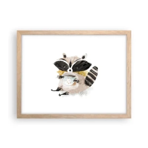 Plakát v rámu světlý dub - Můj přítel mýval - 40x30 cm