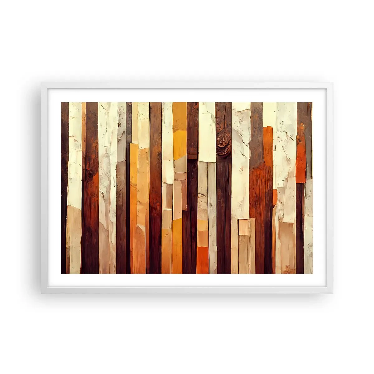 Plakát v bílém rámu - Hymna lesních stromů - 70x50 cm