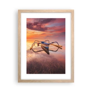 Plakát v rámu světlý dub - Klid tropického večera - 30x40 cm