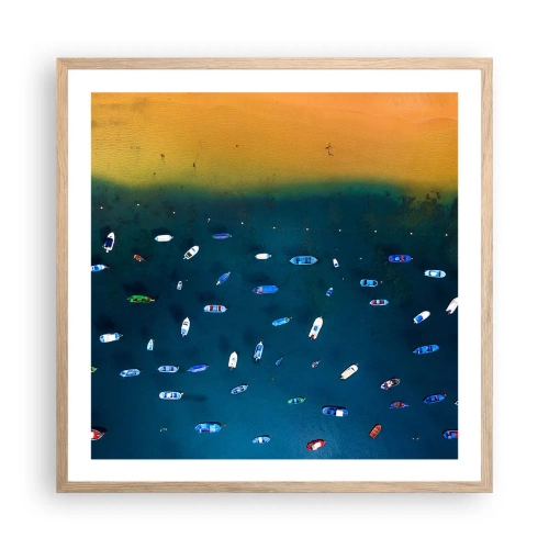 Plakát v rámu světlý dub - Prázdninová hra - 60x60 cm