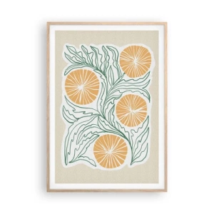 Plakát v rámu světlý dub - Etnický s abstraktním nádechem - 70x100 cm