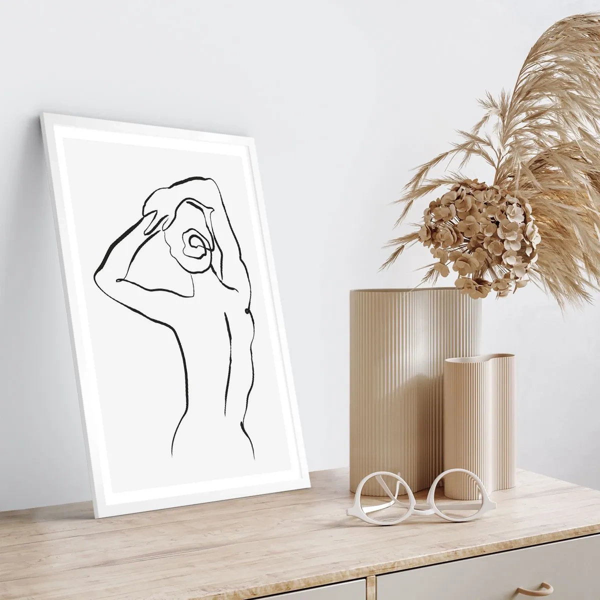 Plakát v bílém rámu - Ranní akt - 50x70 cm