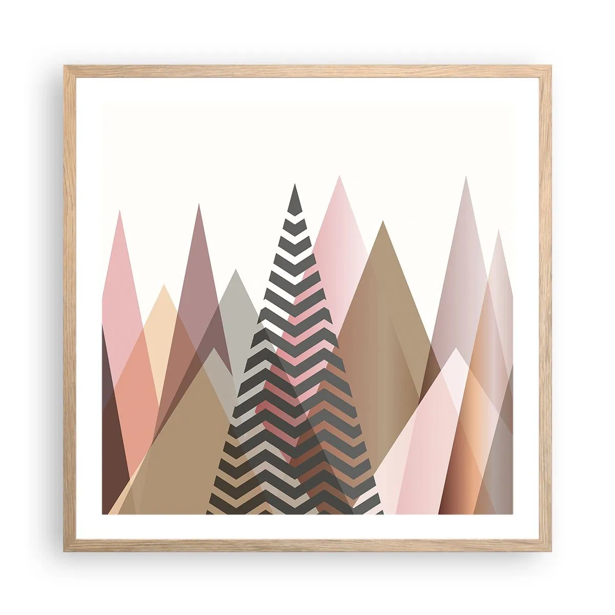 Plakát v rámu světlý dub - Pyramidální pohled - 60x60 cm