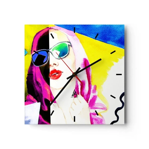Nástěnné hodiny - Nejsem bílá a nejsem černá - 30x30 cm