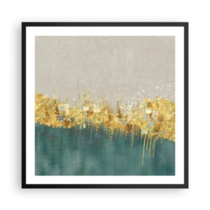 Plakát v černém rámu - Zlatá hranice - 60x60 cm