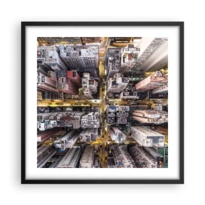 Plakát v černém rámu - Pozdrav z Hongkongu - 50x50 cm