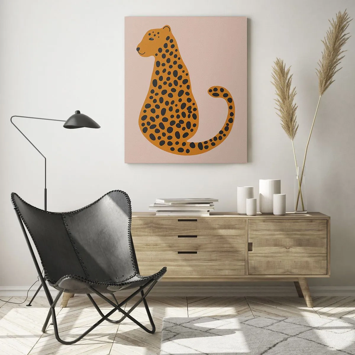 Obraz na skle - Leopardní vzor je v módě - 50x70 cm