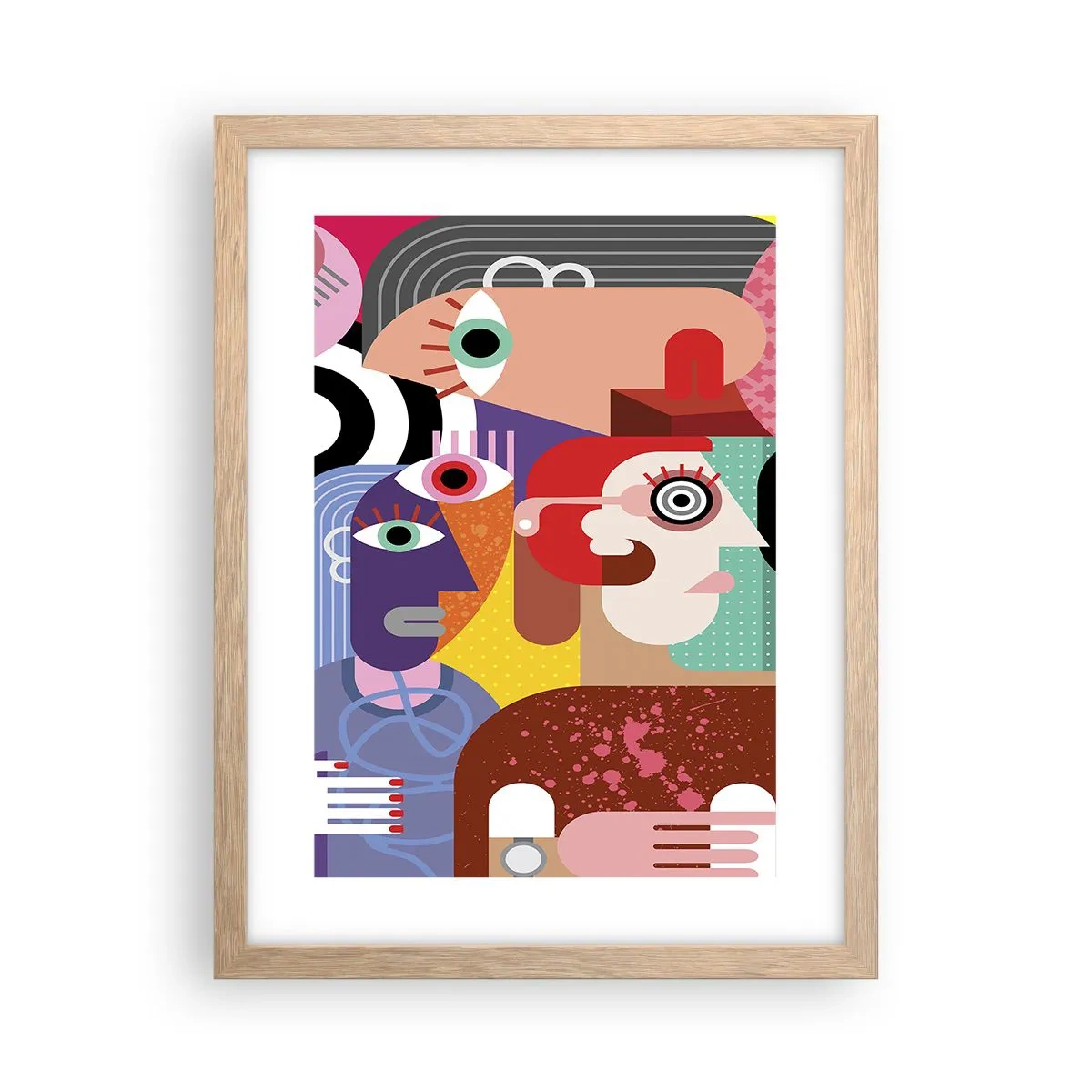 Plakát v rámu světlý dub - My od pána Picassa - 30x40 cm