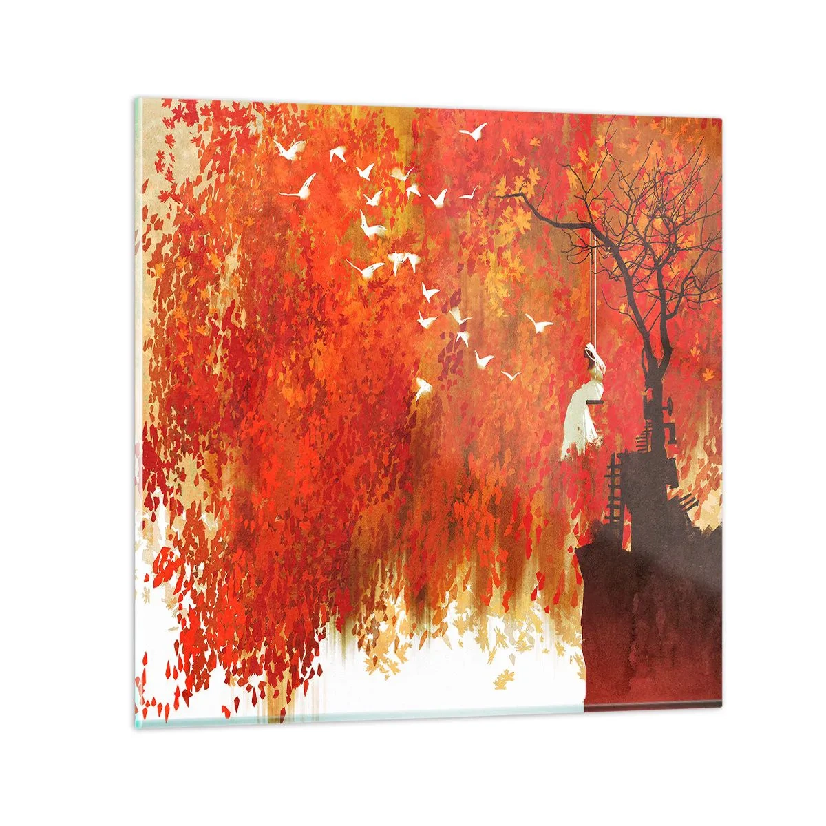 Obraz na skle - Poletí s nimi? - 60x60 cm