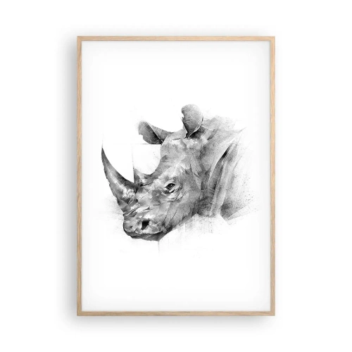 Plakát v rámu světlý dub - Africký portrét - 70x100 cm