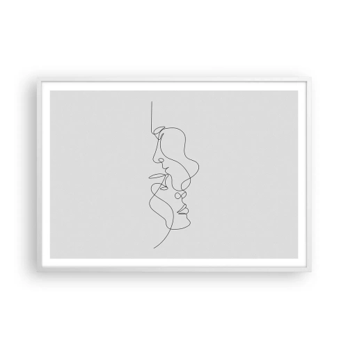 Plakát v bílém rámu - Žár vášnivých tužeb - 100x70 cm