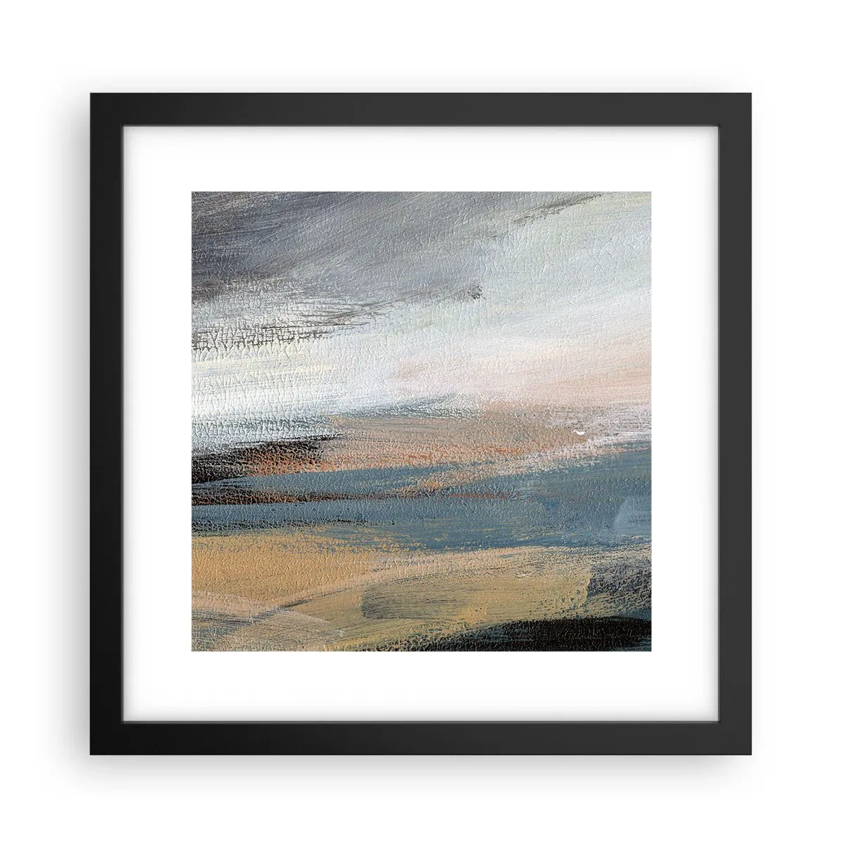 Plakát v černém rámu - Abstrakce: severní krajina - 30x30 cm